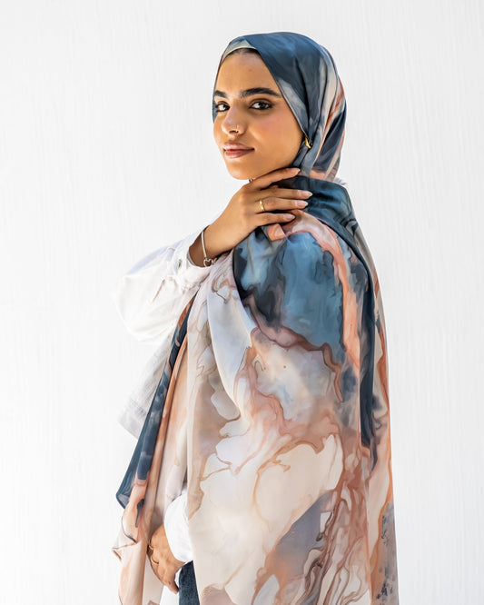 Marble mocha in satin