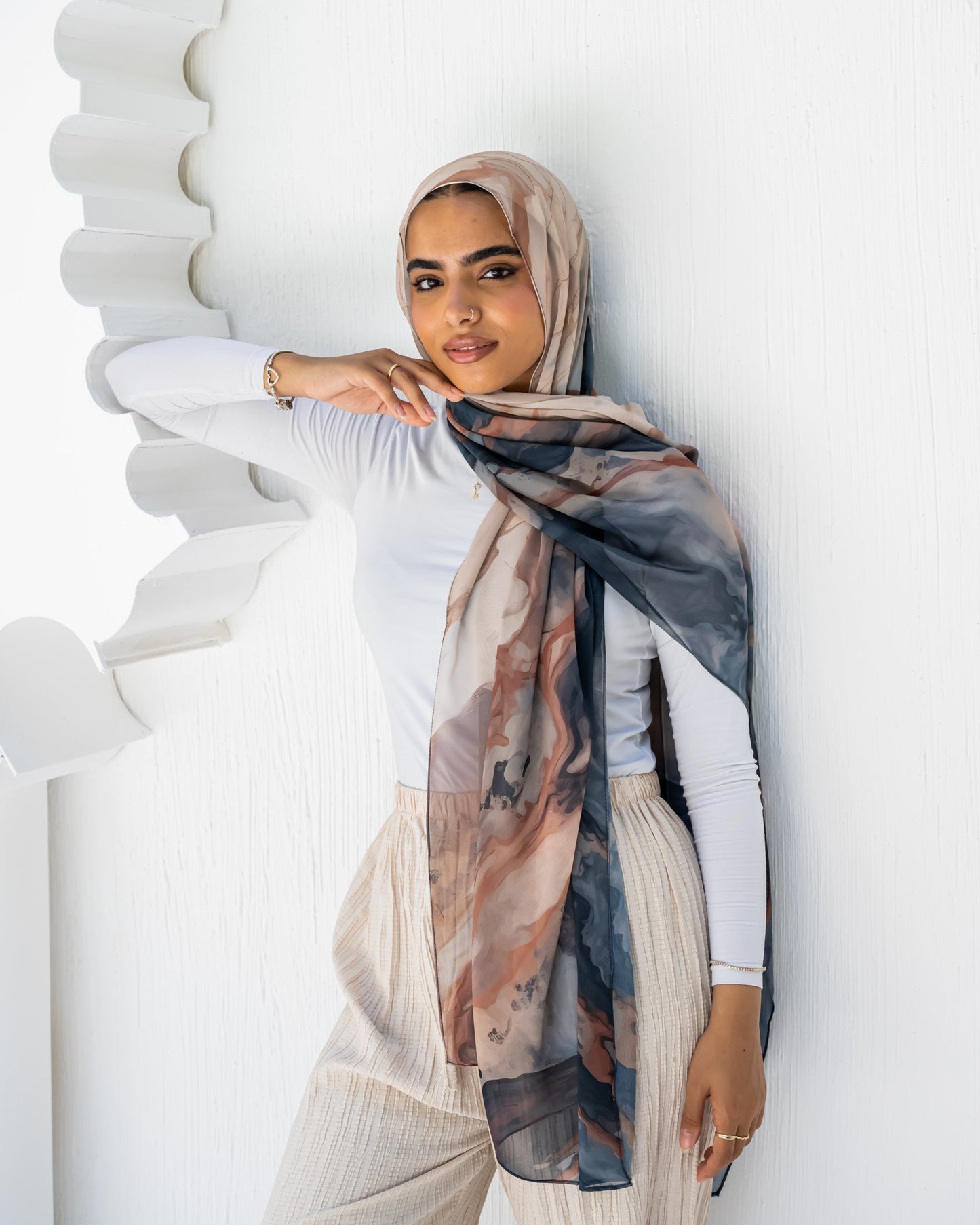 Marble mochain chiffon