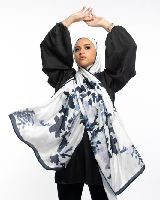 Purple Blue art in satin🖤🤍