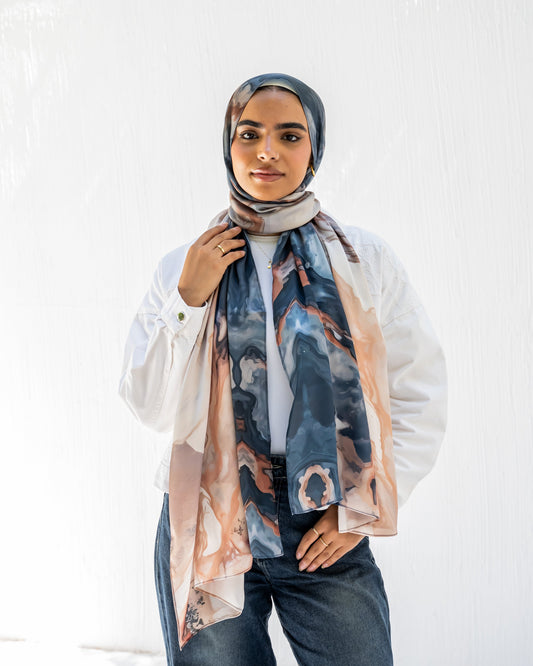 Marble mocha in satin