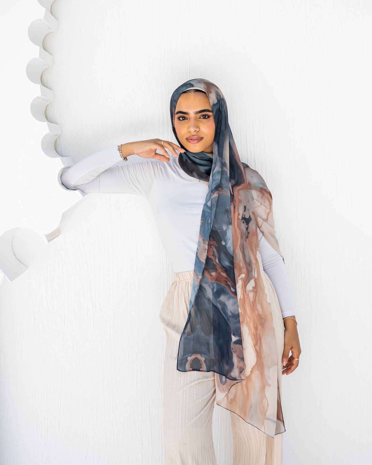 Marble mochain chiffon