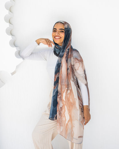 Marble mochain chiffon