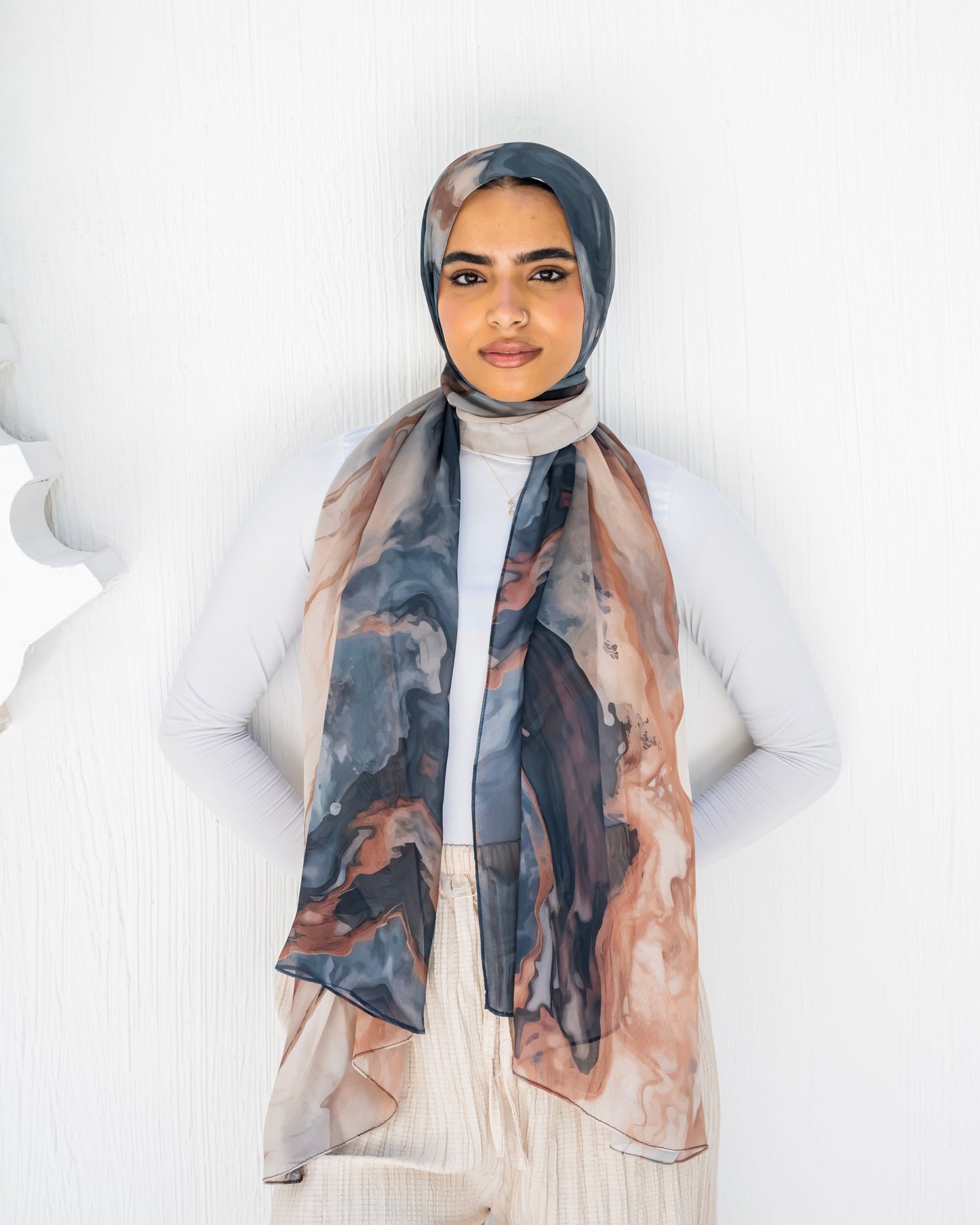 Marble mochain chiffon