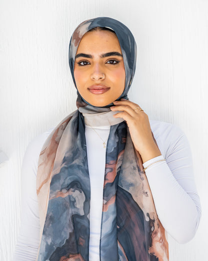 Marble mochain chiffon