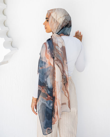 Marble mochain chiffon