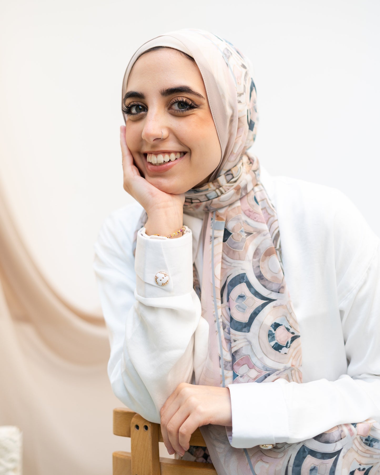 Aqua Rosy Crystals in chiffon